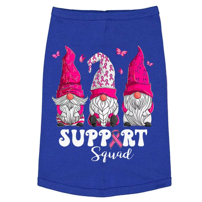 Breast Cancer Awareness For Women Gnomes Support Squad Doggie Tank