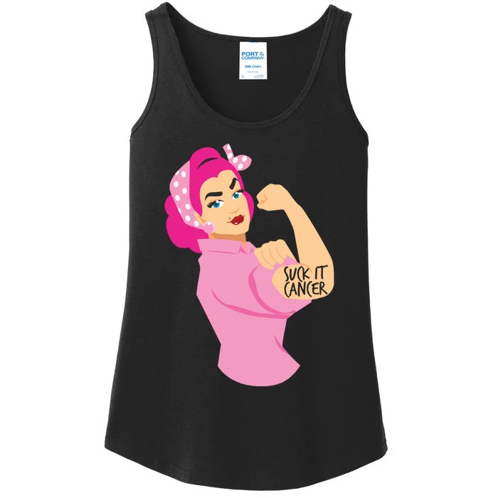 Breast Cancer Awareness Quotes Suck It Cancer Support Squad Ladies Essential Tank