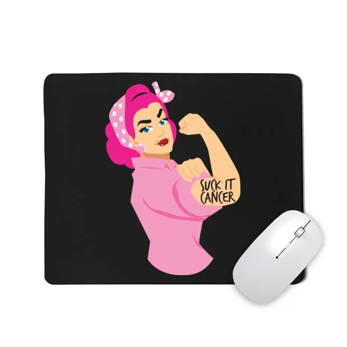 Breast Cancer Awareness Quotes Suck It Cancer Support Squad Mousepad