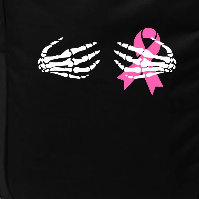 Breast Cancer Awareness Skeleton Hands Pink Ribbon Halloween Gift Impact Tech Backpack