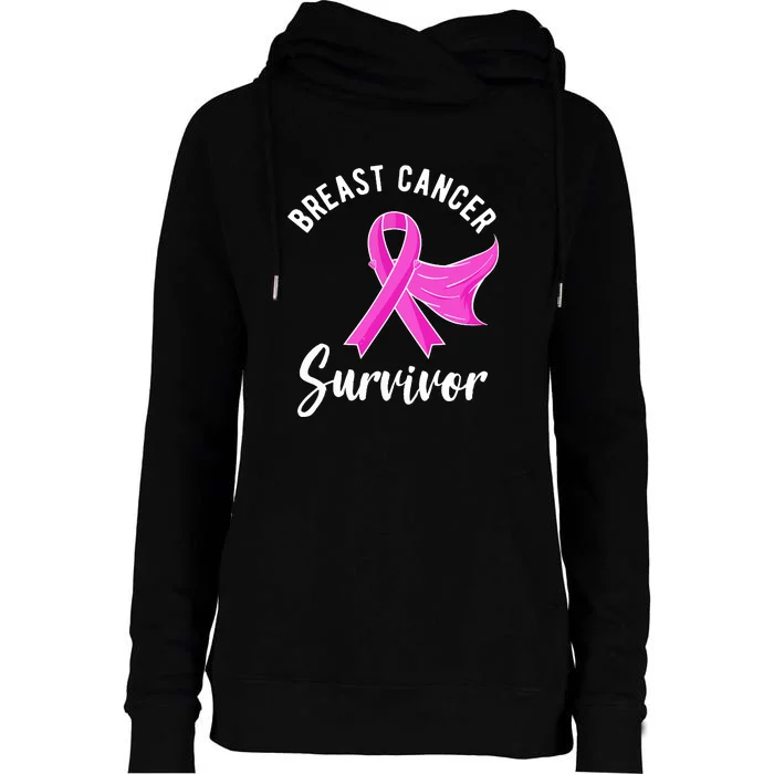 Breast Cancer Awareness Gifts Women Survivor Pink Ribbon Womens Funnel Neck Pullover Hood