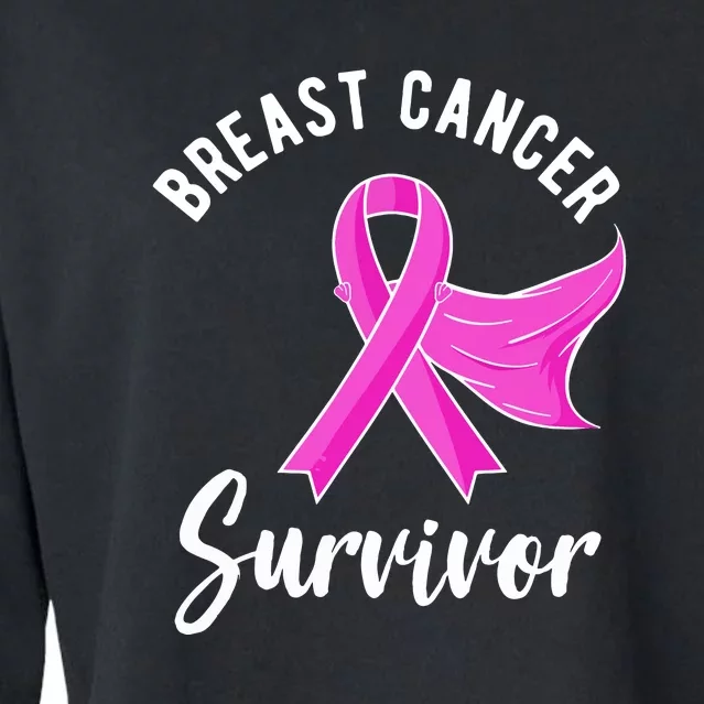 Breast Cancer Awareness Gifts Women Survivor Pink Ribbon Cropped Pullover Crew