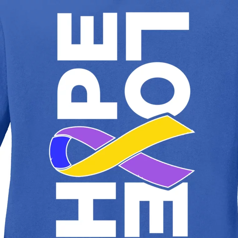 Bladder Cancer Awareness Gift Hope Love Support Ribbon Gift Ladies Long Sleeve Shirt