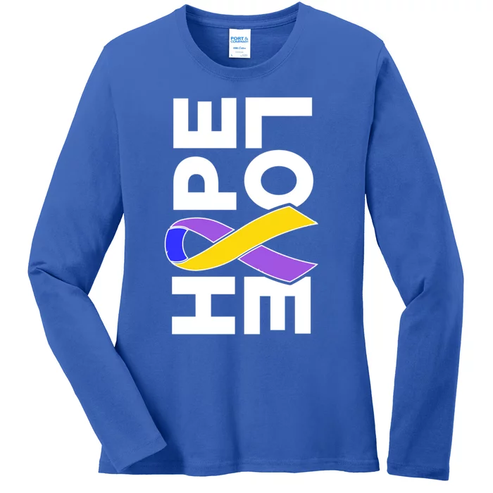 Bladder Cancer Awareness Gift Hope Love Support Ribbon Gift Ladies Long Sleeve Shirt