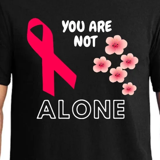 Breast Cancer Awareness You Are Not Alone Pink Ribbon Halloween Gift Pajama Set