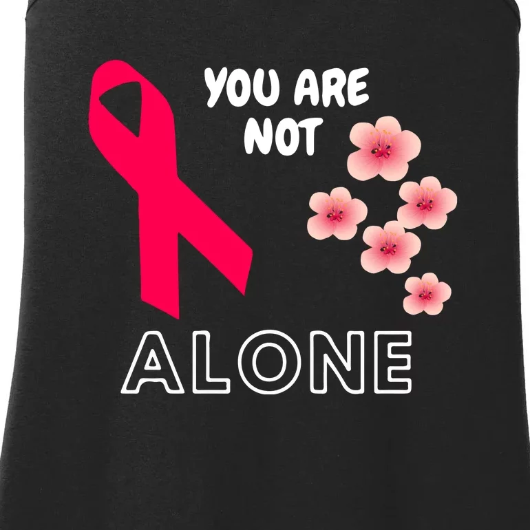 Breast Cancer Awareness You Are Not Alone Pink Ribbon Halloween Gift Ladies Essential Tank