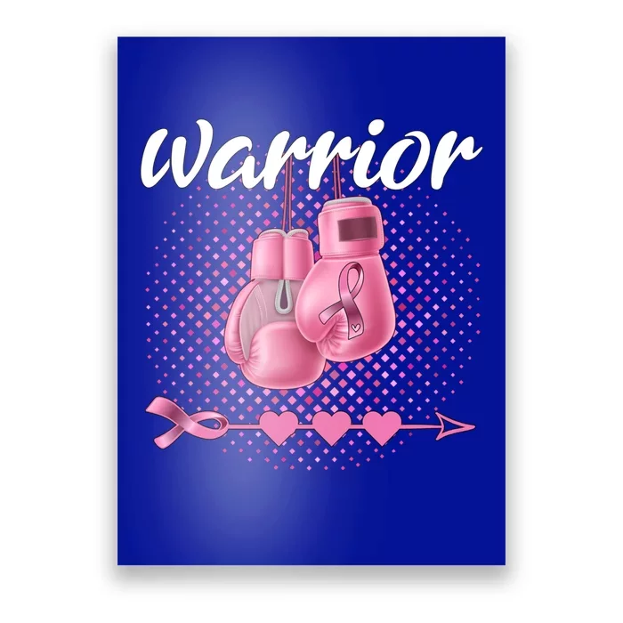 Breast Cancer Awareness Pink Boxing Gloves Warrior Cute Gift Poster