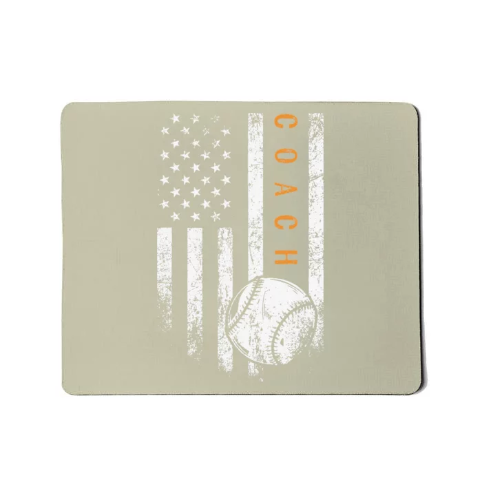 Baseball Coach American Flag Baseball Trainer Coaching Mousepad