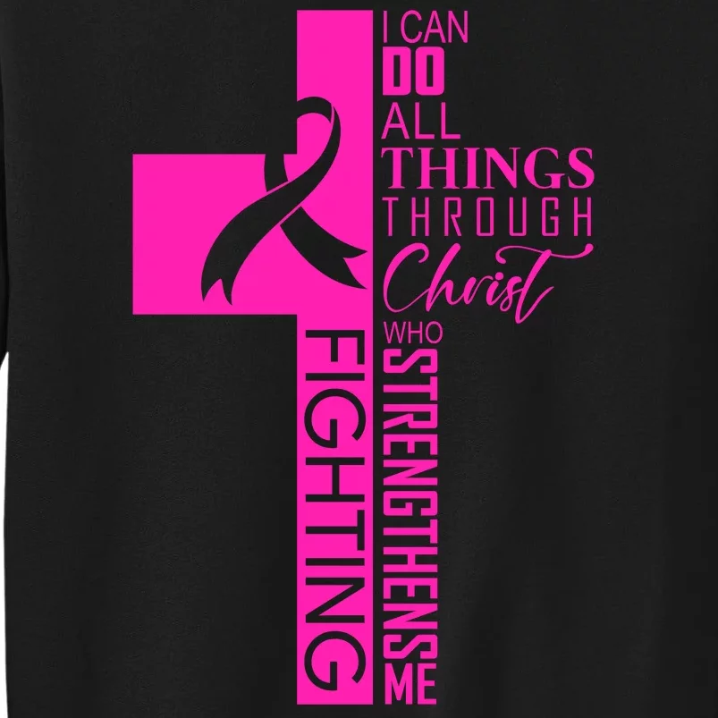 Breast Cancer Awareness Christian Cross Faith Sweatshirt