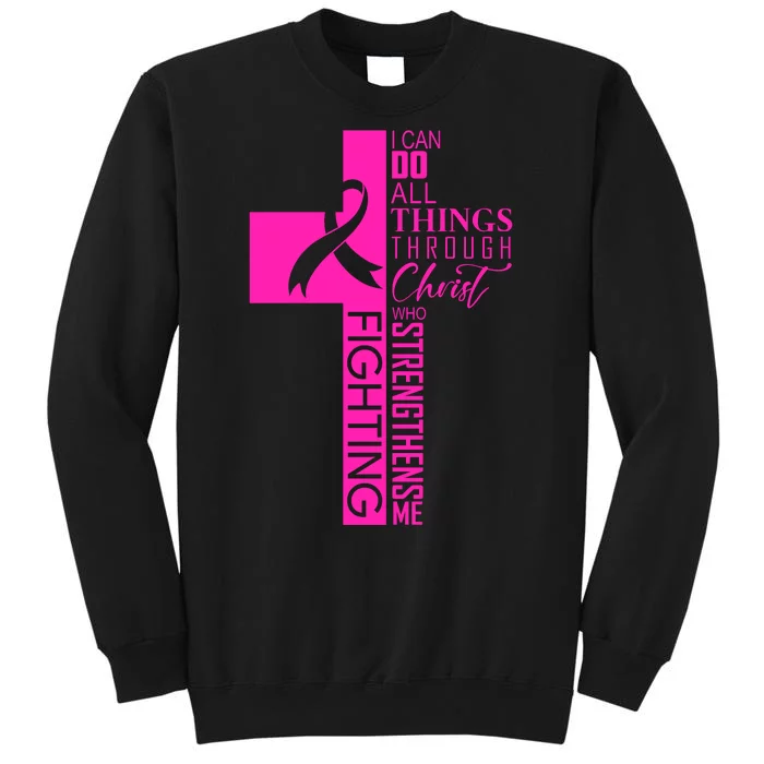 Breast Cancer Awareness Christian Cross Faith Sweatshirt