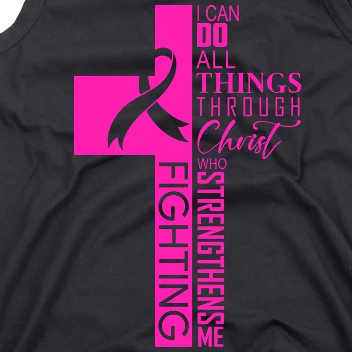 Breast Cancer Awareness Christian Cross Faith Tank Top