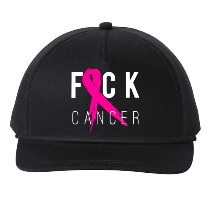 Breast Cancer Awareness Gift Fuck Cancer Retro Distressed Snapback Five-Panel Rope Hat