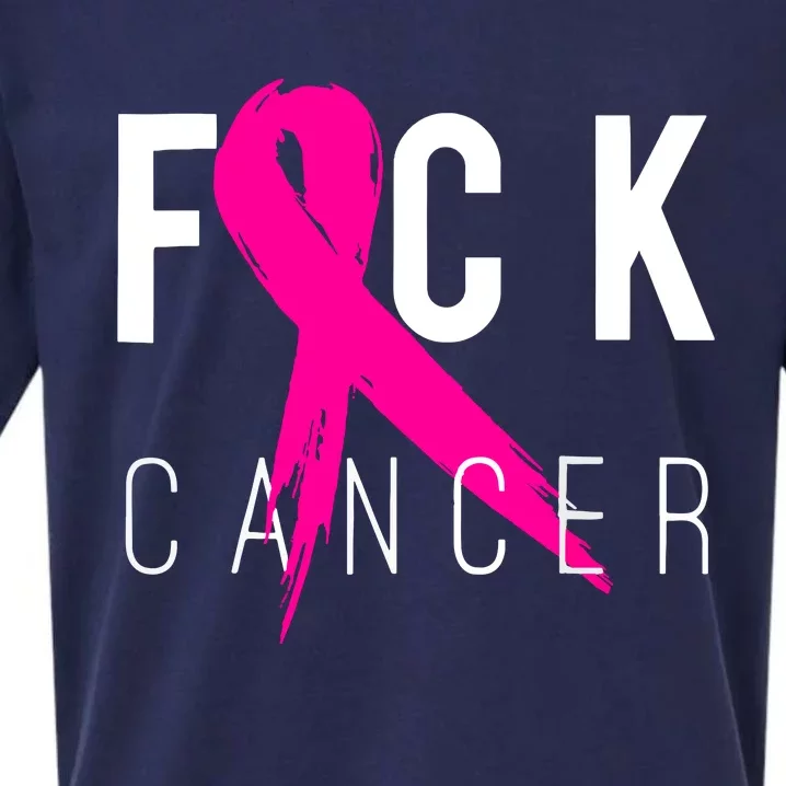 Breast Cancer Awareness Gift Fuck Cancer Retro Distressed Sueded Cloud Jersey T-Shirt