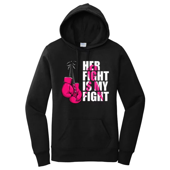 Breast Cancer Awareness Husband Support Squad Women's Pullover Hoodie