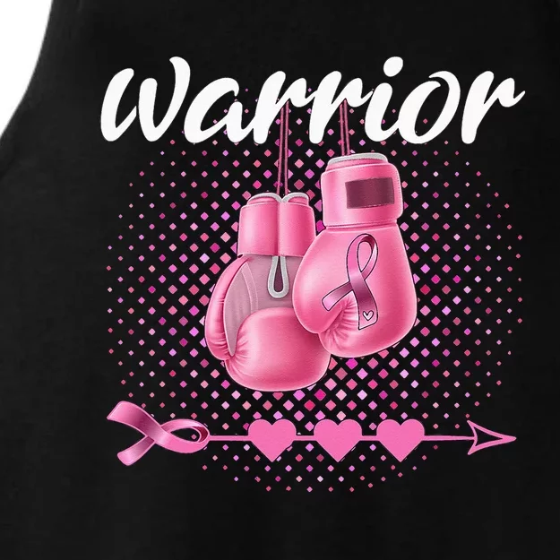 Breast Cancer Awareness Pink Boxing Gloves Warrior Ladies Tri-Blend Wicking Tank