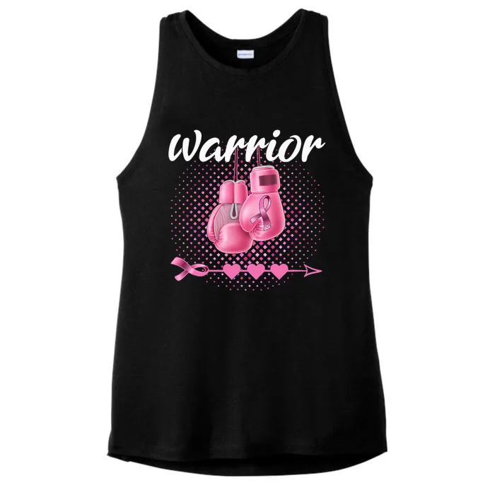 Breast Cancer Awareness Pink Boxing Gloves Warrior Ladies Tri-Blend Wicking Tank