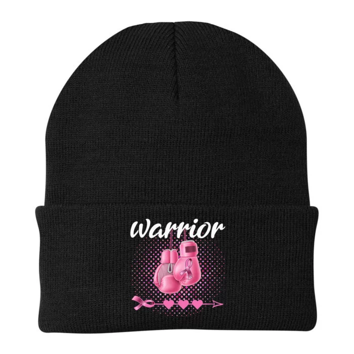 Breast Cancer Awareness Pink Boxing Gloves Warrior Knit Cap Winter Beanie