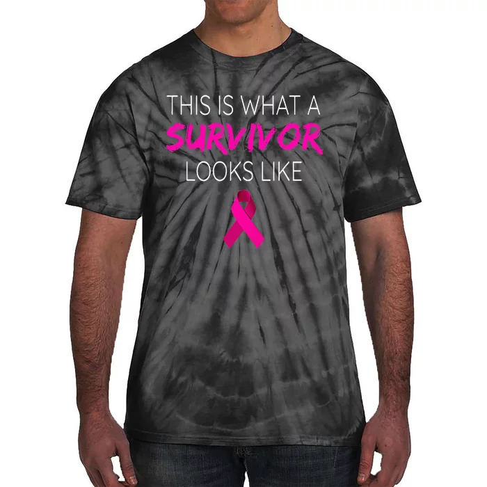 Breast Cancer Awareness Survivor Pink Ribbon Gifts Tie-Dye T-Shirt