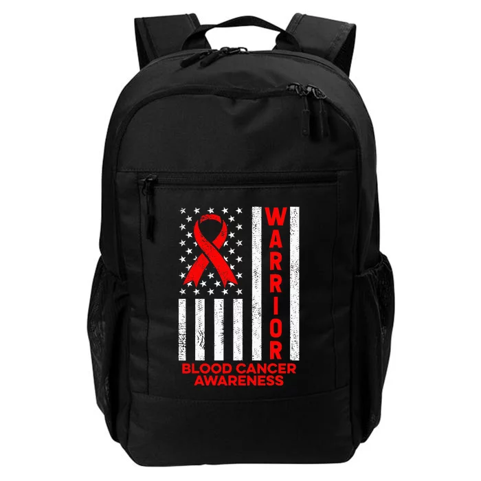 Blood Cancer Awareness Warrior American Flag Red Ribbon Daily Commute Backpack