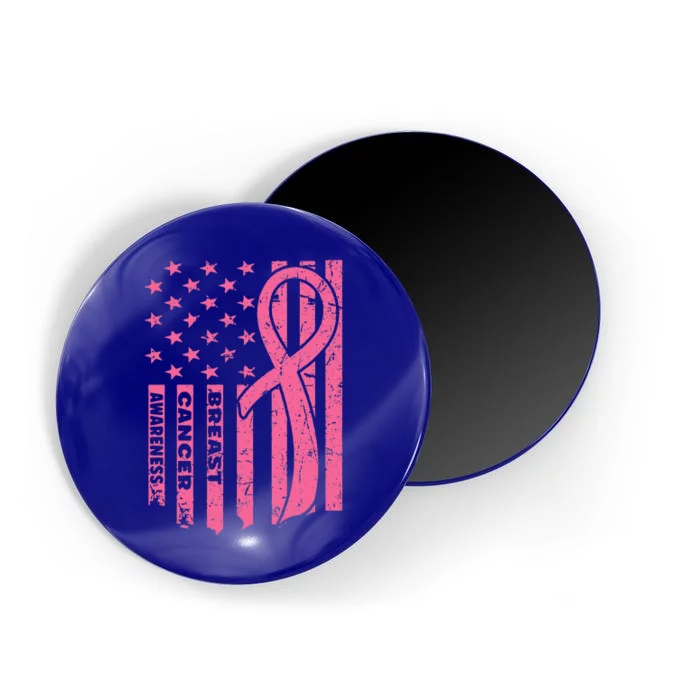 Breast Cancer Awareness Flag USA Breast Cancer Warrior Magnet