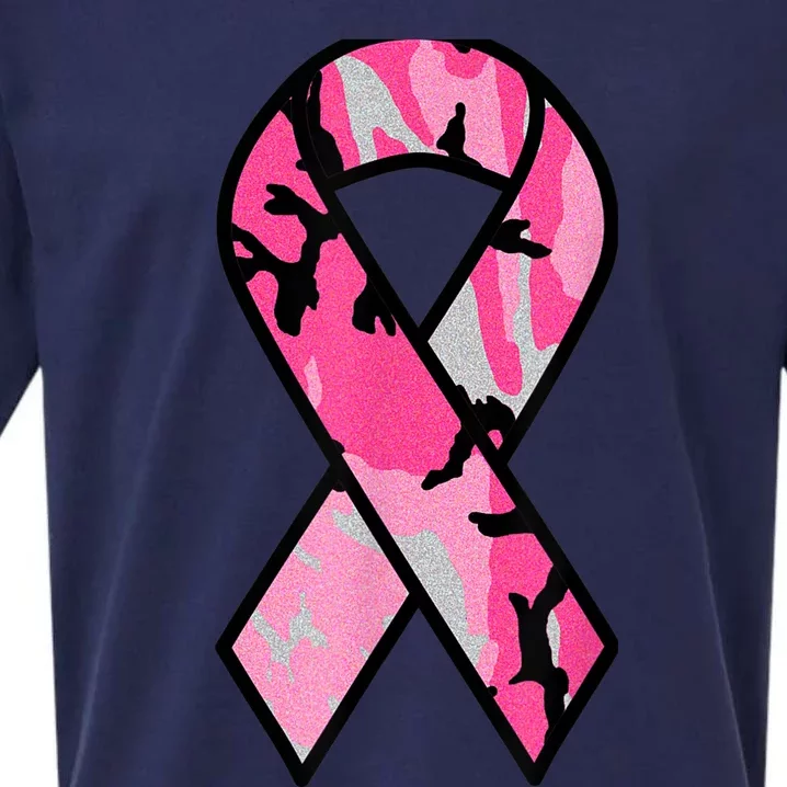 Breast Cancer Awareness  Ribbon Pink Survivor Camo Sueded Cloud Jersey T-Shirt