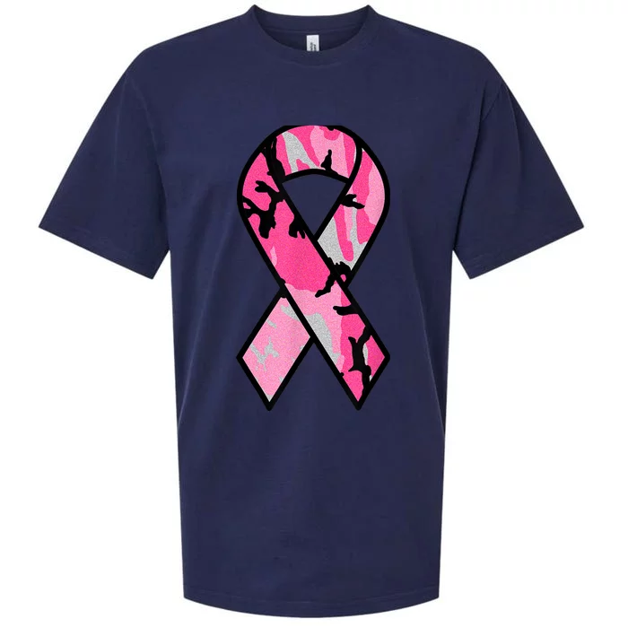 Breast Cancer Awareness  Ribbon Pink Survivor Camo Sueded Cloud Jersey T-Shirt