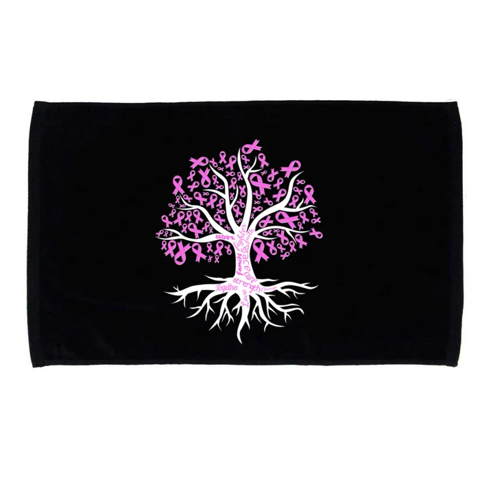 Breast Cancer Awareness Pink Ribbon Tree Microfiber Hand Towel