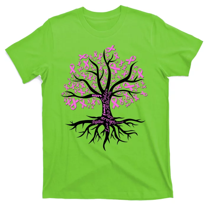 Breast Cancer Awareness Pink Ribbon Tree T-Shirt