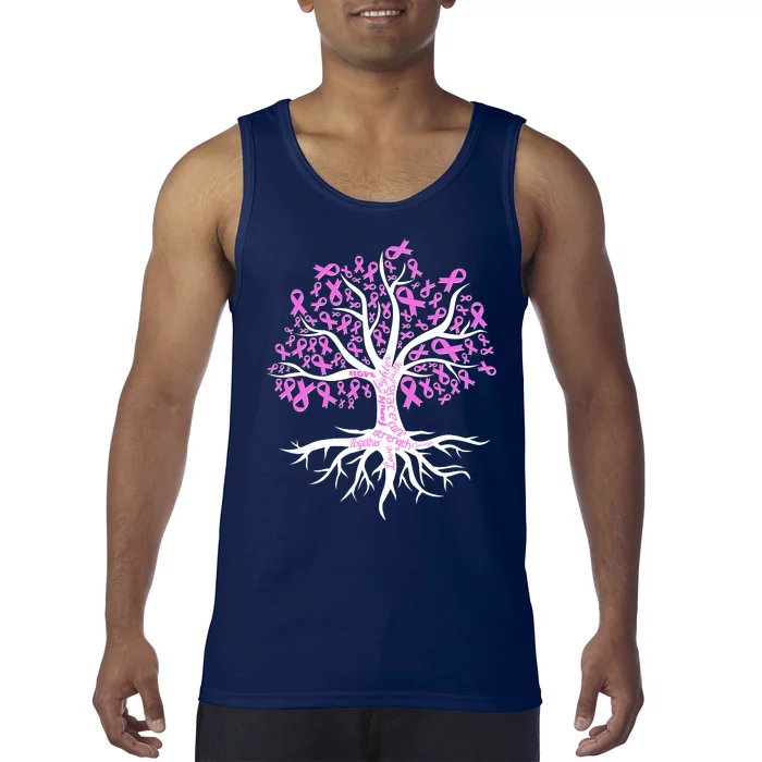 Breast Cancer Awareness Pink Ribbon Tree Tank Top