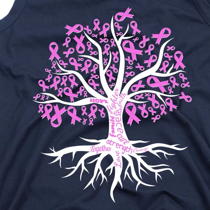 Breast Cancer Awareness Pink Ribbon Tree Tank Top