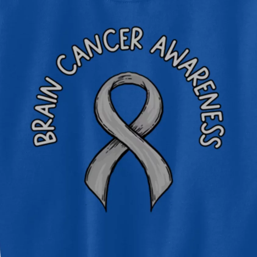 Brain Cancer Awareness Large Memorial Wings Gift Kids Sweatshirt