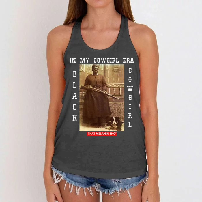 Black Cowgirls African American Black History Mary Fields Women's Knotted Racerback Tank