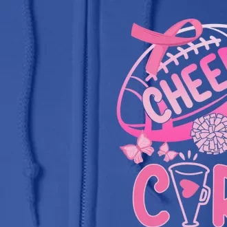 Breast Cancer Awareness Cheer For The Cure Gift Full Zip Hoodie