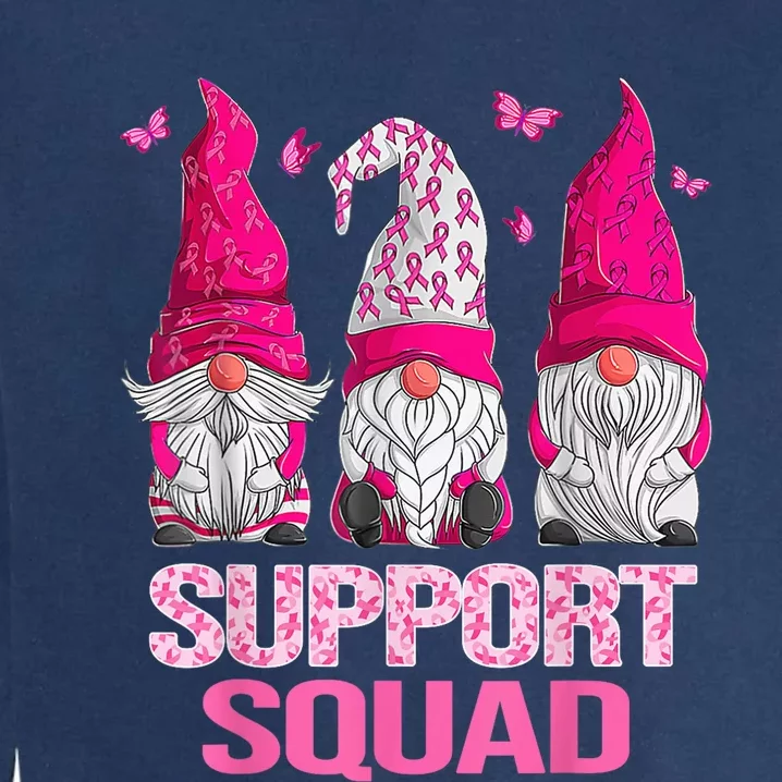 Breast Cancer Awareness Shirt For Wo Gnomes Support Squad Garment-Dyed Sweatshirt