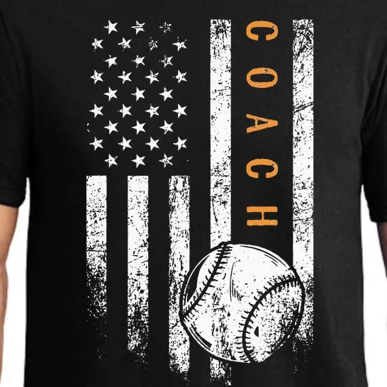 Baseball Coach American Flag Baseball Trainer Coaching Pajama Set