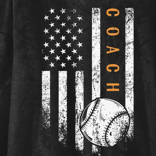 Baseball Coach American Flag Baseball Trainer Coaching Hooded Wearable Blanket