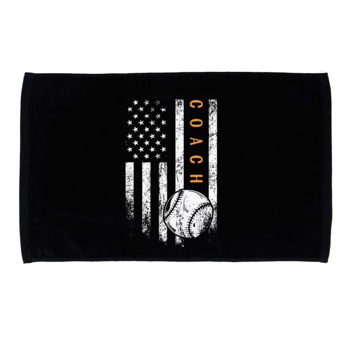 Baseball Coach American Flag Baseball Trainer Coaching Microfiber Hand Towel