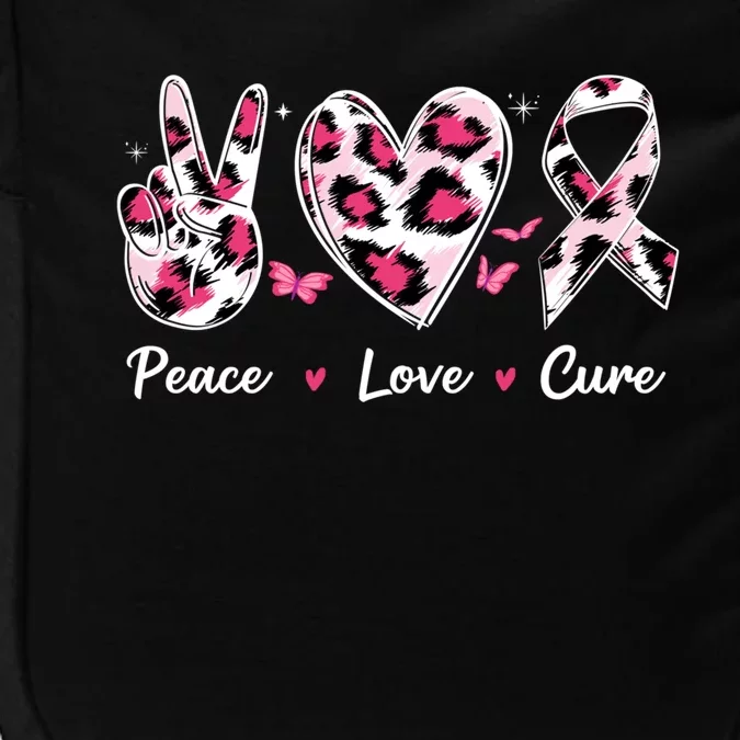 Breast Cancer Awareness Peace Love Cure Pink Ribbon Animal Gift Impact Tech Backpack