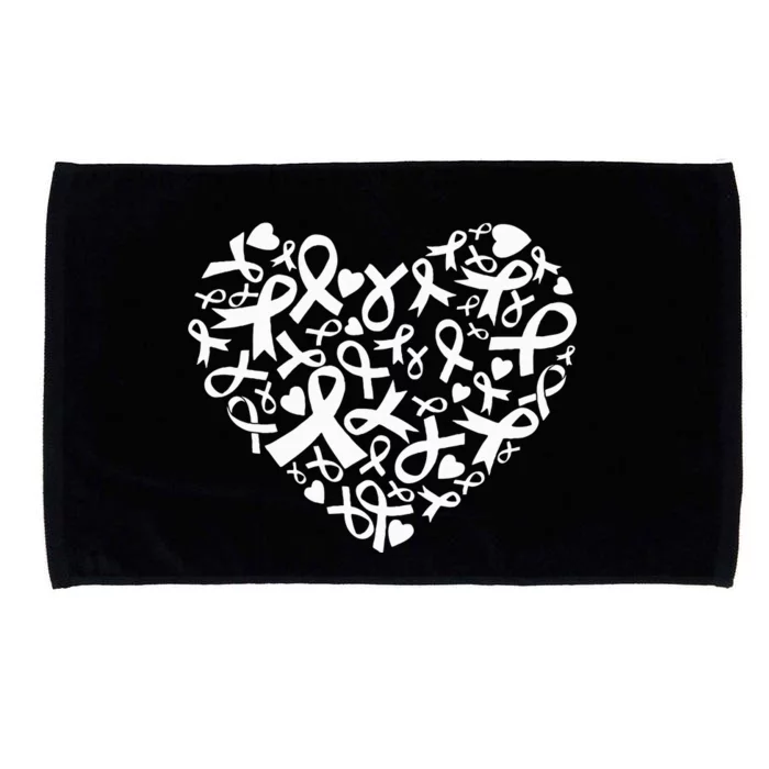 Breast Cancer Awareness Heart Ribbon Pink Support Microfiber Hand Towel