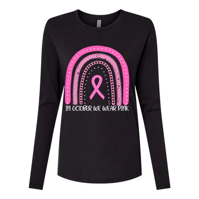 Breast Cancer Awareness Rainbow In October We Wear Pink Funny Gift Womens Cotton Relaxed Long Sleeve T-Shirt