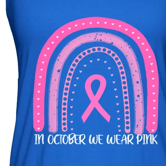 Breast Cancer Awareness Rainbow In October We Wear Pink Funny Gift Ladies Essential Flowy Tank