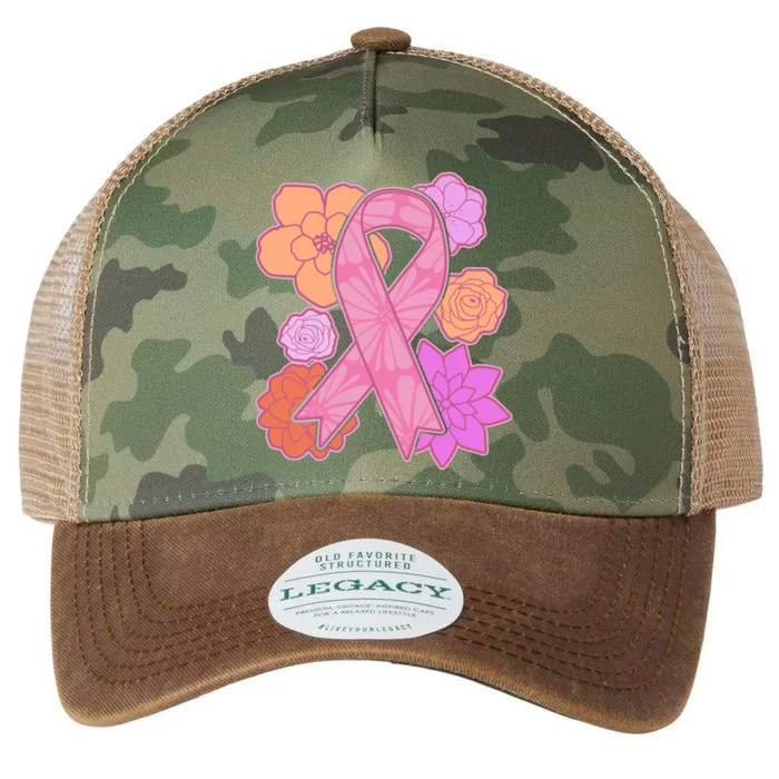 Breast Cancer Awareness Floral Flowers Ribbon Legacy Tie Dye Trucker Hat