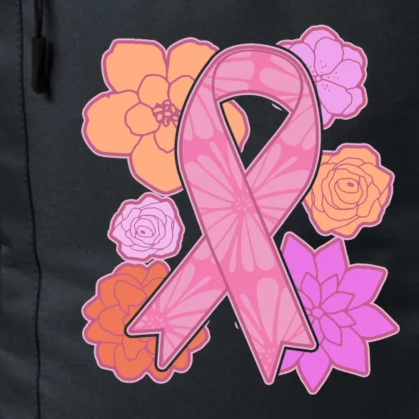 Breast Cancer Awareness Floral Flowers Ribbon Daily Commute Backpack