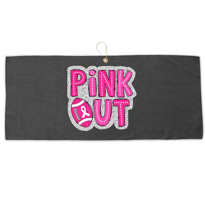 Breast Cancer Awareness Month Football Out Large Microfiber Waffle Golf Towel