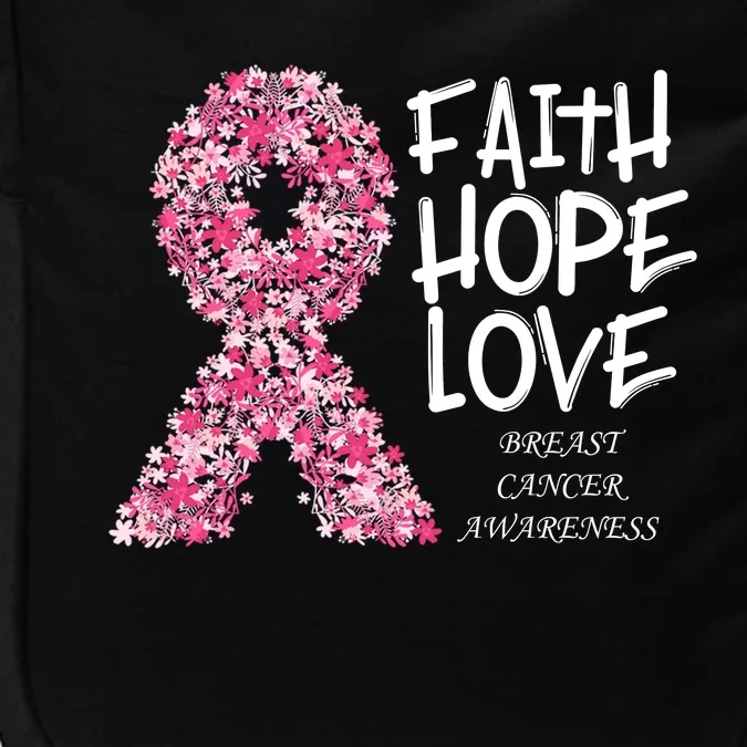 Breast Cancer Awareness Faith Love Hope Pink Ribbon Impact Tech Backpack