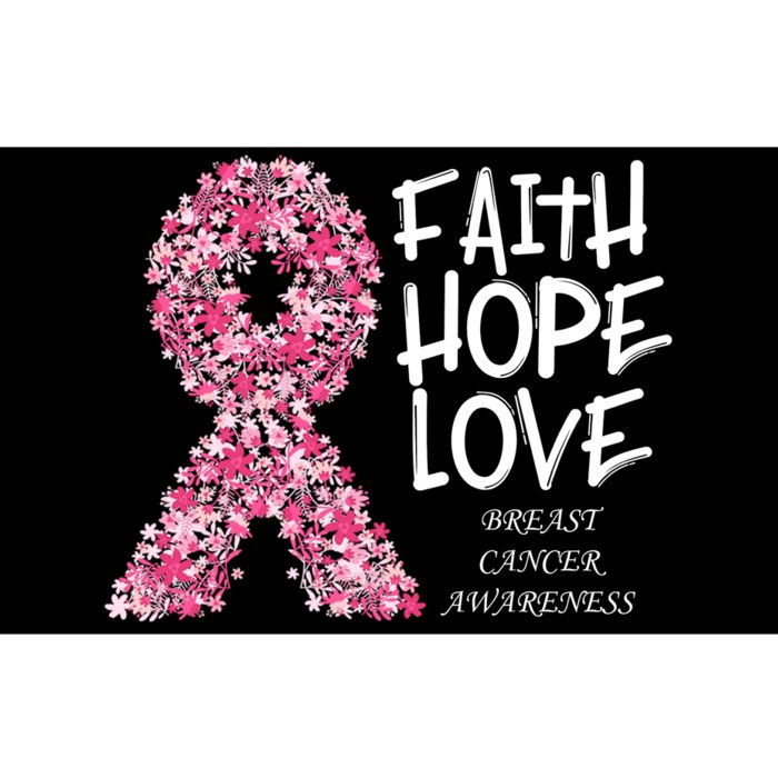 Breast Cancer Awareness Faith Love Hope Pink Ribbon Bumper Sticker