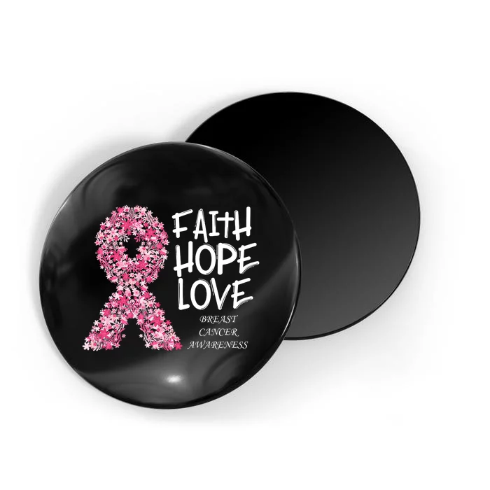 Breast Cancer Awareness Faith Love Hope Pink Ribbon Magnet