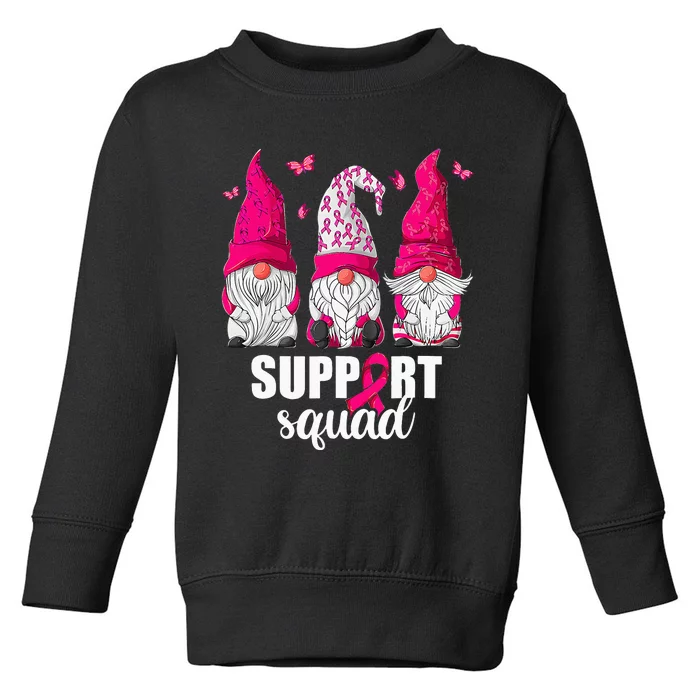 Breast Cancer Awareness For Gnomes Support Squad Toddler Sweatshirt