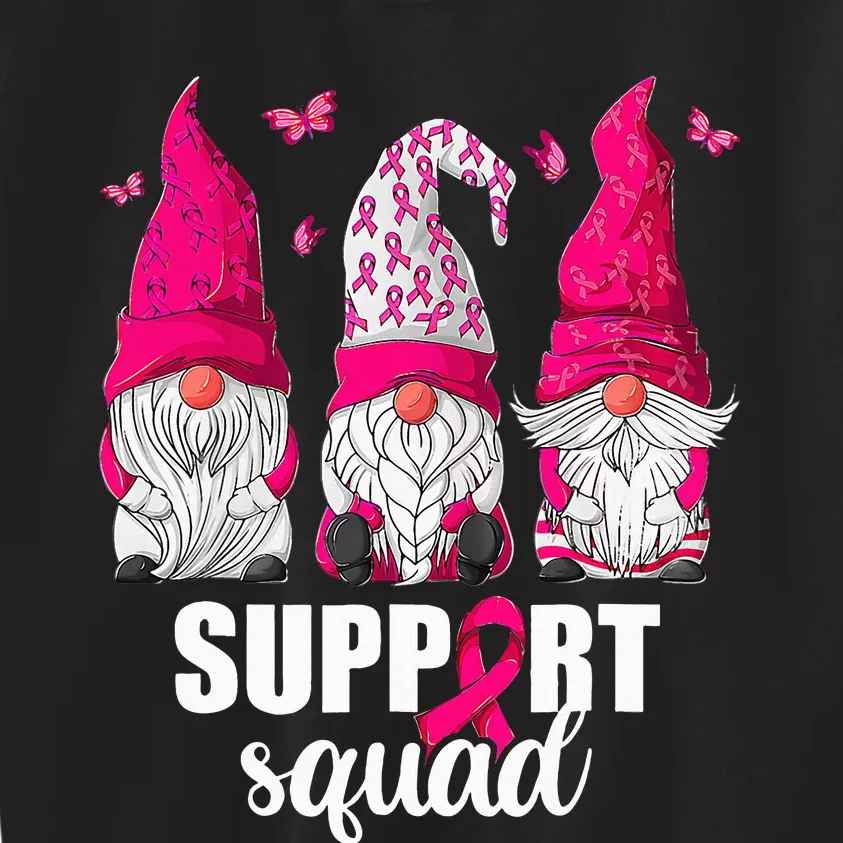 Breast Cancer Awareness For Gnomes Support Squad Kids Sweatshirt