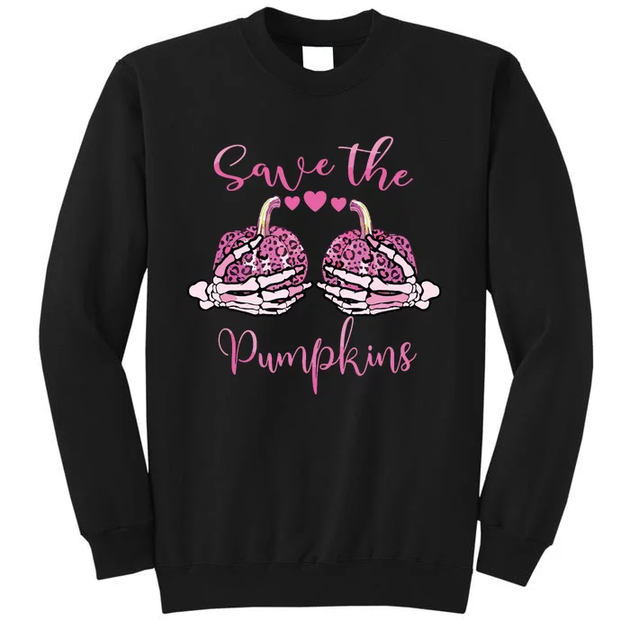 Breast Cancer Awareness Save Your Pumpkins Shirts Halloween Tall Sweatshirt